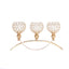 3-Arm Arch Bridge Candelabra Gold with Crystal Beads - Chic Table Centerpiece for Events 16"