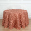 Taffeta 120" Round Tablecloth Terracotta (Rust) | 3D Leaf Petal Design Seamless Table Cover