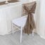 5 Pack Chiffon Chair Sashes Taupe - Soft & Lightweight Designer Chair Bows 22"x78"