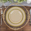 10-Pack Plastic 7" Round Appetizer Plates in Taupe with Gold Rim - Sleek Disposable Salad Plates for Banquets & Special Occasions