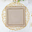 10-Pack Plastic 10" Square Dinner Plates in Taupe Concave Style with Gold Rim - Modern Disposable Party Plates
