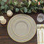 25-Pack Paper 10" Round Dinner Plates in Taupe Sunray Design with Gold Rim - Disposable Heavy Duty 350GSM Party Plates