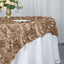 Taffeta 72"x72" Table Overlay Square Tablecloth Taupe - 3D Leaf Petal Table Cover