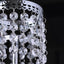 Crystal Beaded Chandelier Metal Candle Holder Silver - Stylish Tealight Stand for Decor 8"