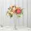 2-Pack Crystal Beaded Trumpet Vase Silver - Exquisite Floral Display Centerpiece Stand Set for Banquets & Receptions 28" Tall