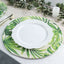 4-Pack Table Placemats Tropical Leaf Design Green Cotton Round - Woven Indoor/Outdoor Dining Mats 15"