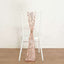 5 Pack Tulle Chair Sashes with Leaf Vine Embroidered Sequins Rose Gold 6"x88"