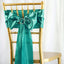 5 Pack Satin Chair Sashes Turquoise - Durable Chair Bows with Shiny Finish 6"x106"