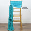 Chiffon Chair Sash with Curly Design Turquoise - Stylish Chair Decorations