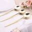 24-Pack Plastic Spoons Glossy Gold - Premium Heavy Duty Disposable Silverware 8"
