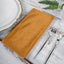5 Pack Premium Velvet 20"x20" Napkins Gold - Soft Sheen Finish Cloth Napkins for Upscale Gatherings