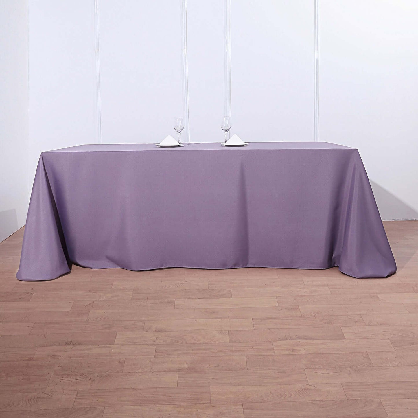 Polyester 90"x132" Rectangle Tablecloth Violet Amethyst - Seamless Wrinkle-Resistant Table Cover