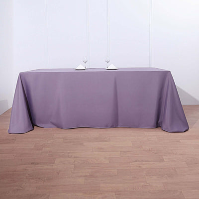 Polyester 90"x132" Rectangle Tablecloth Violet Amethyst - Seamless Wrinkle-Resistant Table Cover