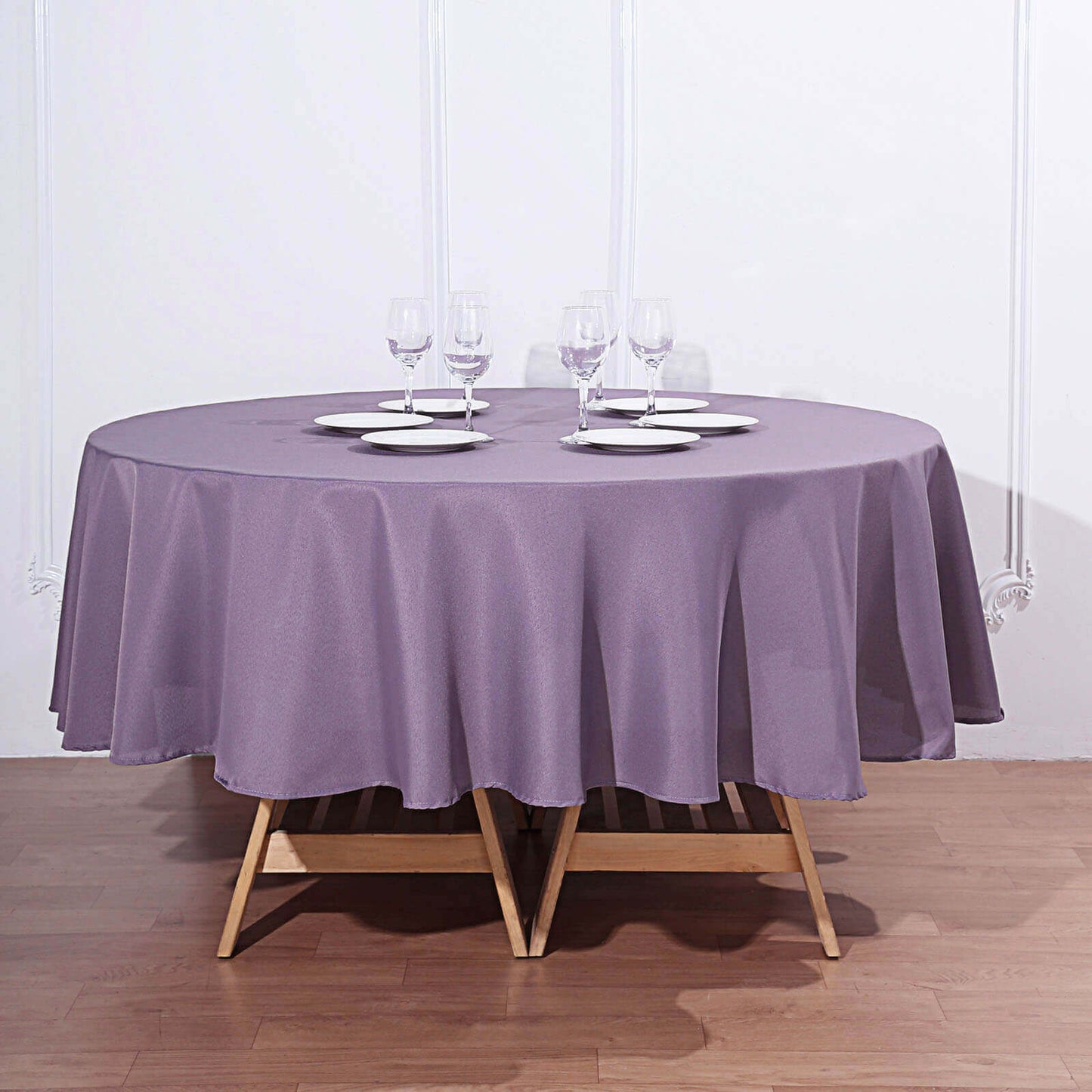 Polyester 90" Round Tablecloth Violet Amethyst - Stain & Wrinkle-Resistant Table Cover