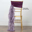 Chiffon Chair Sash with Curly Design Violet Amethyst - Stylish Chair Decorations