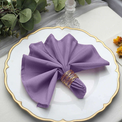 5 Pack Polyester 17"x17" Napkins Violet Amethyst - Durable & Wrinkle Resistant Dinner Napkins
