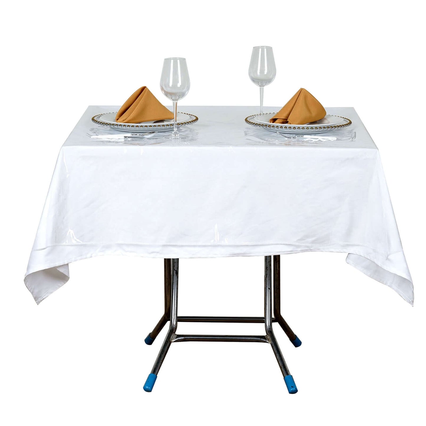 Vinyl Tablecloth Clear Eco-Friendly Square - Durable PVC Tablecloth 54"x54" 10 Mil Thick
