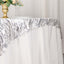 Mesh 72"x72" Table Overlay Square Tablecloth Silver - Wave Embroidered Sequins Table Topper