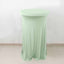 Spandex 30" Round Cocktail Table Cover Skirt Sage Green With Natural Wavy Drapes