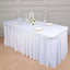 Spandex Rectangle 72"x30" Table Skirt White with Wavy Skirt-Like Effect Stylish Table Cover for Weddings, Banquets & Trade Shows