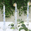 12 Pack 10" French Toile Wax Taper Candles White and Blue Unscented Candles