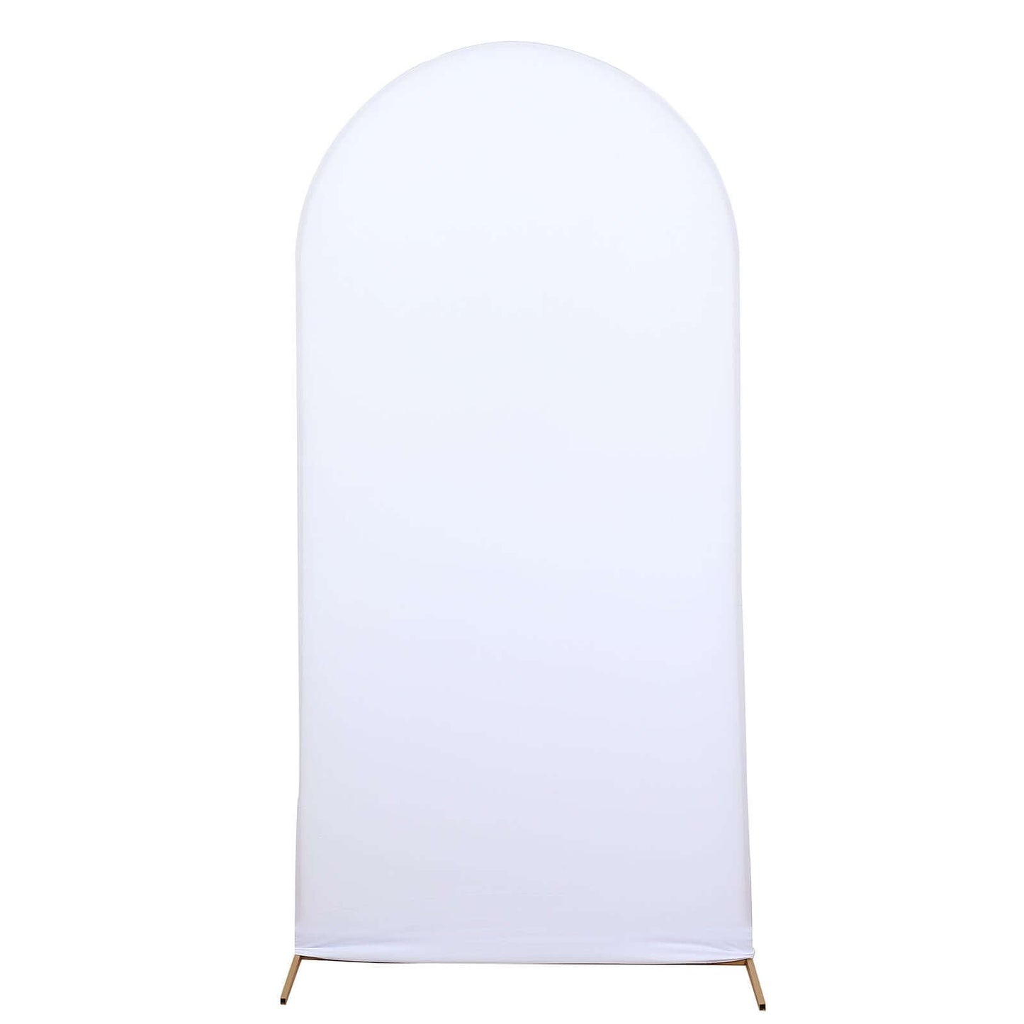 7ft Matte White Spandex Fitted Chiara Backdrop Stand Cover For Round Top Wedding Arch