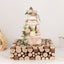 Wooden Cake Stand 18"x18" Square Design Rustic Natural Slices - Farmhouse Display Box Pedestal Riser