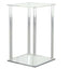 Acrylic Flower Vase Pillar Stand with Square Mirror Base Clear - Stylish Wedding Table Centerpiece 16"