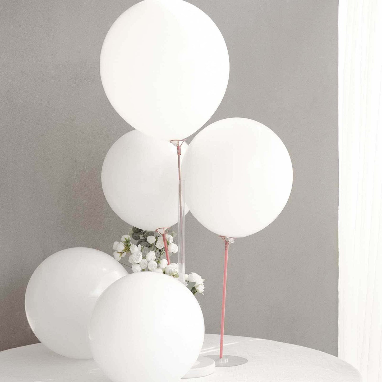 10 Pack 18" Matte Pastel White Helium or Air Latex Party Balloons