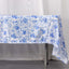 Satin Rectangular 60"x102" Tablecloth White/Blue French Toile Design - Stylish & Wrinkle-Resistant Table Cover