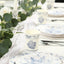 24 Pack Disposable Paper Cups in White Royal Blue Damask Floral Pattern, Elegant Party Cups - 9oz