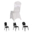 Spandex Chair Cover with Silver Rhinestone Buckled Sash Band White - Stylish Stretch Fitted Slipcover for Banquets & Events