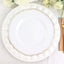 6-Pack Plastic Round Charger Plates 13" in White with Bejeweled Rim, Luxe Decorative Dinner Party Charger Tableware