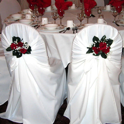 Polyester Chair Cover Self-Tie Universal Design White - Durable Slip-On Cover for Folding, Dining, Banquet & Standard Chairs