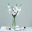 3 Stems 36" Tall White Artificial Silk Gladiolus Flower Spray Bush