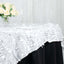 Taffeta 72"x72" Table Overlay Square Tablecloth White 3D Leaf Petal Design for Stylish Celebrations