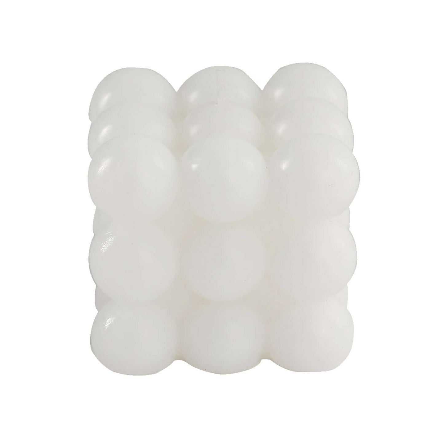 2-Pack Decorative Paraffin Wax Candles Bubble Cube Design White - Unscented Long Burning Pillar Candle Set 2"