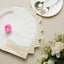 20 Pack Linen-Like Paper 5"x5" Napkins White with Gold Foil Wave Design - Classy Disposable Airlaid Cocktail Napkins