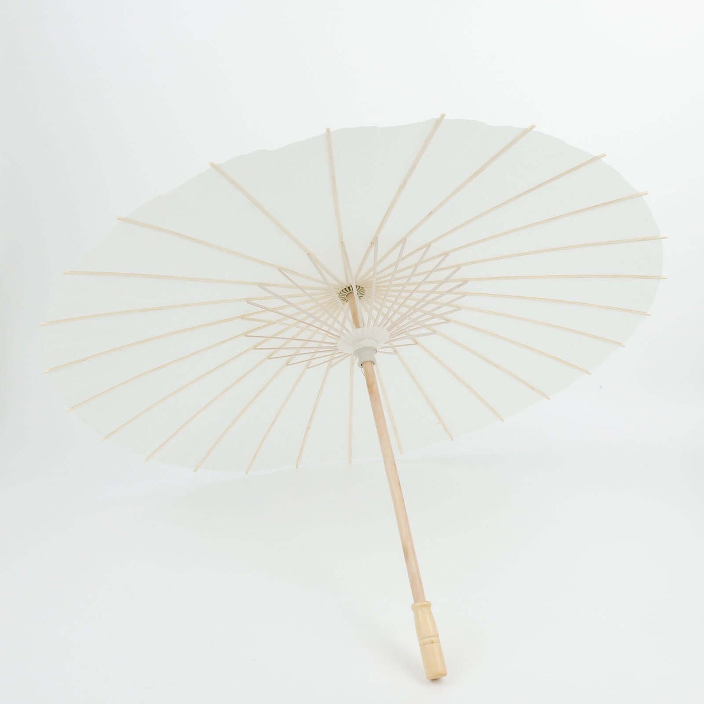 2-Pack Paper and Bamboo Parasol Umbrellas White - Perfect Bridal Shower Photo Props and Table Decorations 32"
