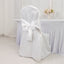 10-Pack Polyester Slip-On Banquet Chair Covers with Attached Sashes â€“ White Reusable Stain-Resistant Covers for Wedding & Event Decor