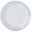 10-Pack Plastic Dessert Plates White with TrÃ¨s Chic Silver Rim - Disposable Plates for Appetizers 6"