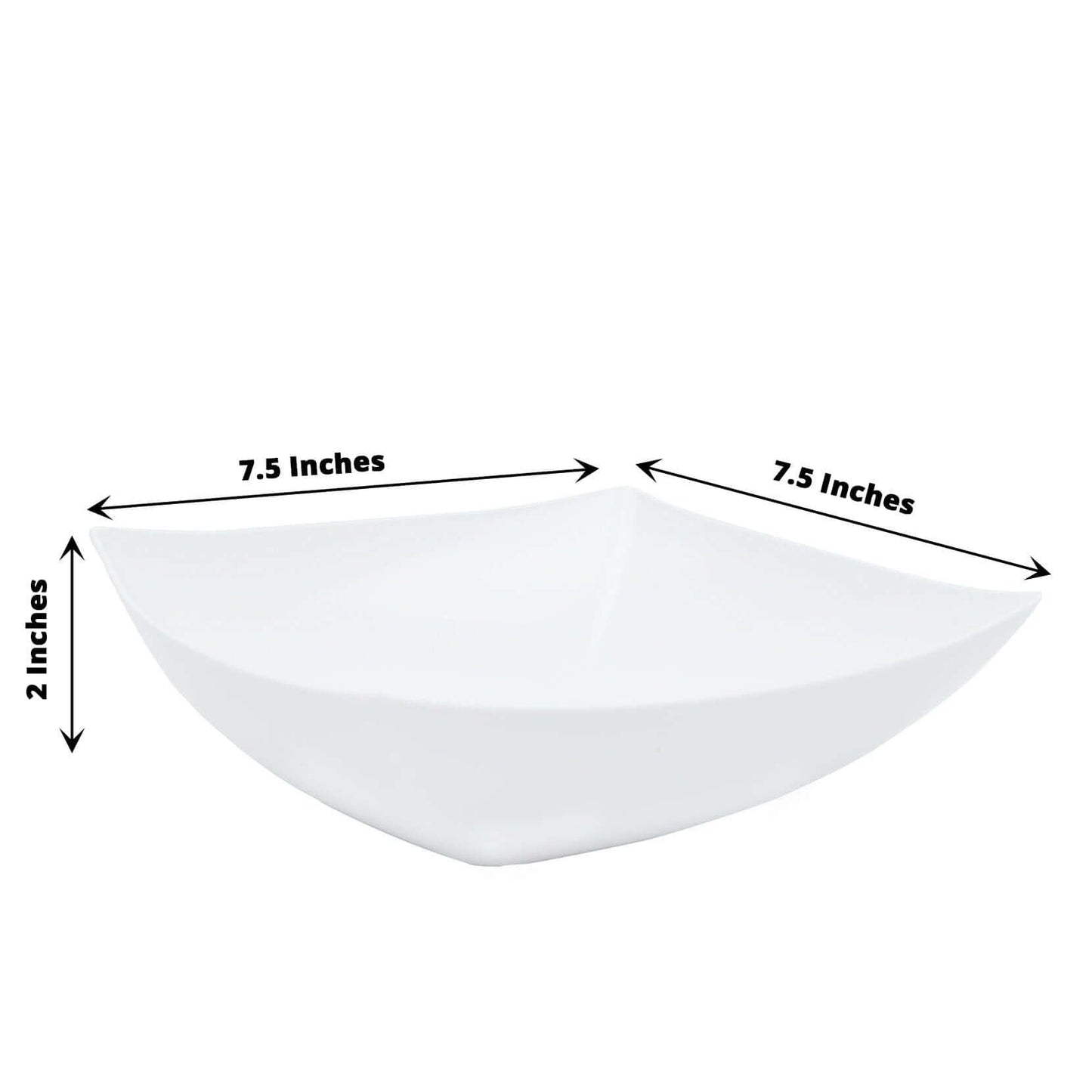 4-Pack Plastic Serving Bowls White Square - Lightweight Medium Disposable Dishes for Events 32oz