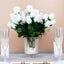 12 Bushes White Artificial Premium Silk Flower Rose Bud Bouquets