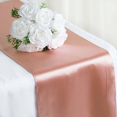 Satin 12"x108" Table Runner Dusty Rose - Stylish Table Linen