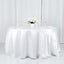 Satin 132" Round Tablecloth White - Stylish Seamless Table Cover for Weddings & Events