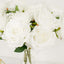 2 Bushes 17" White Premium Silk Jumbo Rose Flower Bouquet, High Quality Artificial Wedding Floral Arrangements