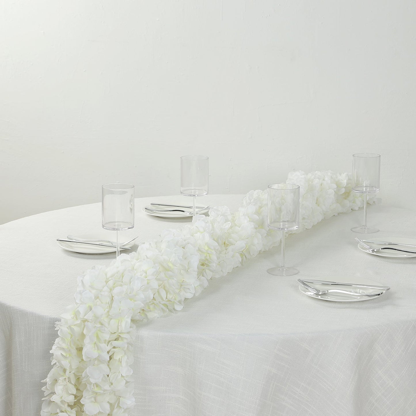 10 Pack White Artificial Wisteria Vines Flower Garlands, Hanging Silk Flowers Wedding Arch Garden Wall Decor - 6.5ft