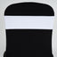 5 Pack Stretch Spandex Chair Sashes White - Fitted Finish Two Ply Heavy Duty Chair Bands 5"x12"