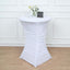 Heavy Duty Spandex 30" Fitted Round Cocktail Table Cover White Ruched Pleated - Durable Stretch Design
