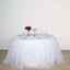 Tulle 14ft Table Skirt White - 4 Layer Pleated Tutu Chic & Soft Event Table Cover